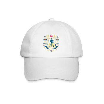 Stuff that connects people/ V-Day (single print) - Baseballkappe - Weiß/Weiß - Vorne