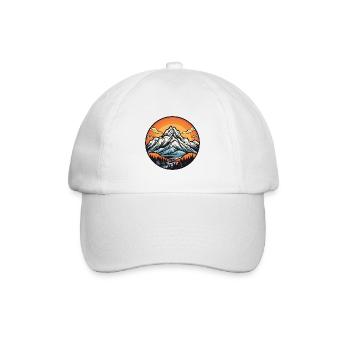 Mountains, Landscape, Circle - Baseball Cap - white/white - Front