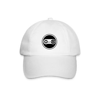 Gamepad Symbol Gamer - Baseballkappe - Weiß/Weiß - Vorne