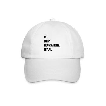 Eat Sleep Mountain Bike Repetition - - Baseball Cap - white/white - Front