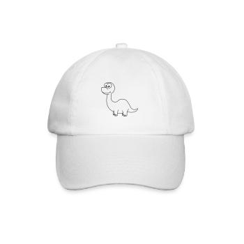 Dinosaur brontosaurus Comic - Baseball Cap - white/white - Front