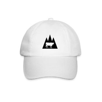 Triangle mountain and cow - - Baseball Cap - white/white - Front