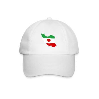 iran flag heart love persian - Baseball Cap - white/white - Front