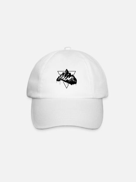 Berge Symbol Silhouette Natur - Baseballkappe - Weiß/Weiß