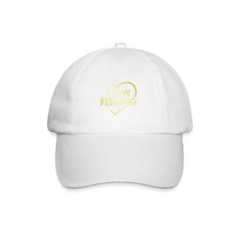 I love fishing heart - Baseball Cap - white/white - Front
