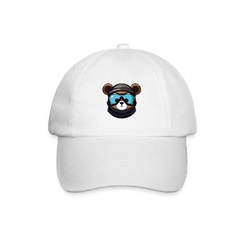 Bär Snowboard Ski Brille Comic - Baseballkappe - Weiß/Weiß - Vorne