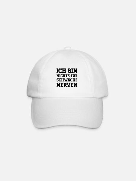 Ich bin nichts für schwache Nerven lustiger Spruch - Baseballkappe - Weiß/Weiß