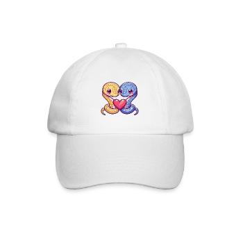 Serpent Cobra Bande Dessinée Couple Amour - Casquette classique - blanc/blanc - Devant