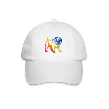 Bulldogg Hund Bunt - Baseballkappe - Weiß/Weiß - Vorne