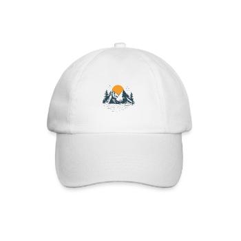 Voyage et aventure, Soleil levant derrière les montagnes - Casquette classique - blanc/blanc - Devant