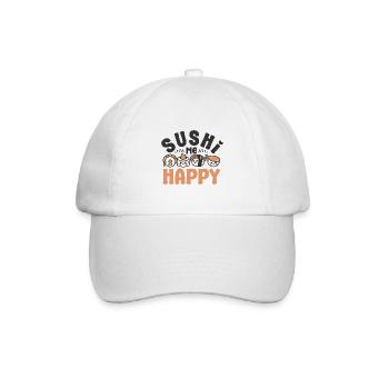 Japanese Food Lover Sushi Me Happy Sushi - Baseballkappe - Weiß/Weiß - Vorne