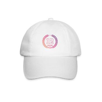 12 Zahl Kranz - Baseballkappe - Weiß/Weiß - Vorne