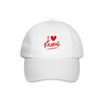 I love fishing - Baseball Cap - white/white - Front