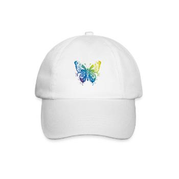 Schmetterling Mandala Boho - Baseballkappe - Weiß/Weiß - Vorne