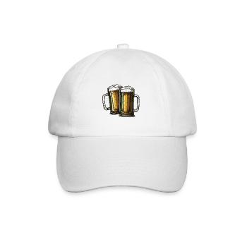 Bier Glas Prost Drinking - Baseballkappe - Weiß/Weiß - Vorne