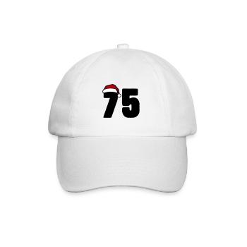 75 Zahl Weihnachten - Baseballkappe - Weiß/Weiß - Vorne