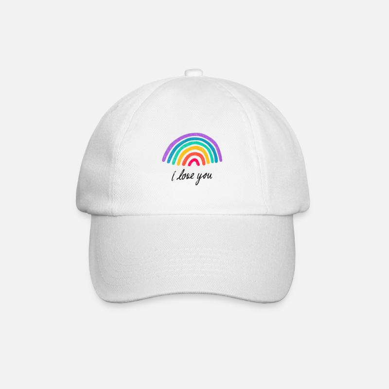 Amour graphique câlins et baisers arc-en-ciel - Casquette classique - blanc/blanc
