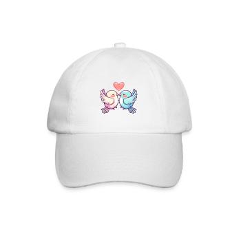 Taube Paar Verliebt Vogel Peace Valentinstag - Baseballkappe - Weiß/Weiß - Vorne