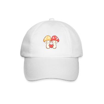 Mushrooms Couple Love Heart Funny - Baseball Cap - white/white - Front