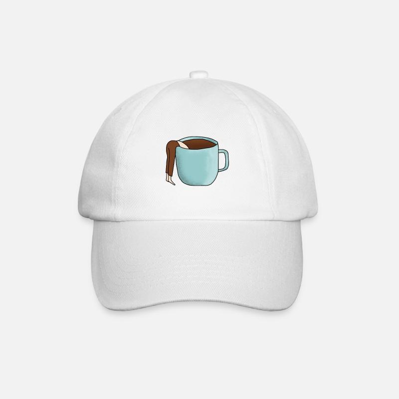 Kaffee! - Baseballkappe - Weiß/Weiß