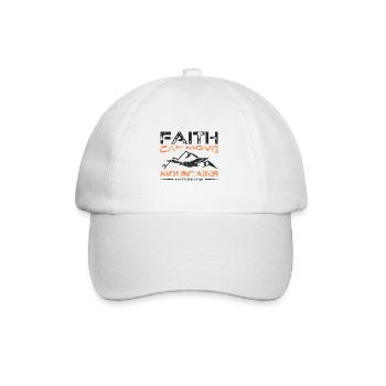 Faith can move Mountains, Christian gift. - Baseball Cap - white/white - Front