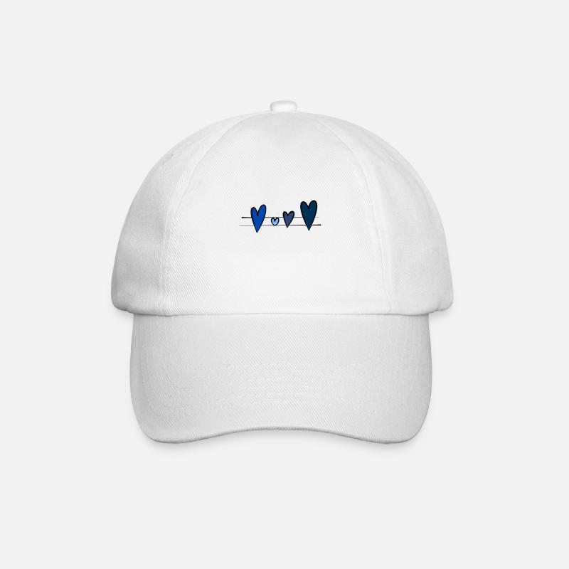 Coeurs bleus - Casquette classique - blanc/blanc
