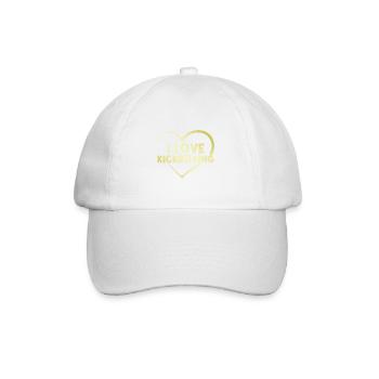 I love kick boxing heart - Baseball Cap - white/white - Front