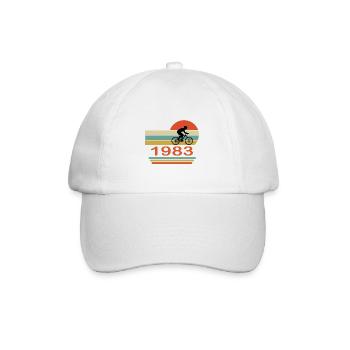 40 Anniversaire 1983 Vintage Retro Cycliste Cycliste - Casquette classique - blanc/blanc - Devant