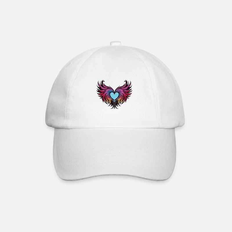 Coeur, Ailes, Ange, Amour - Casquette classique - blanc/blanc
