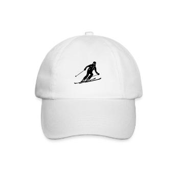 Skiing Skiing Man Silhouette - Baseball Cap - white/white - Front