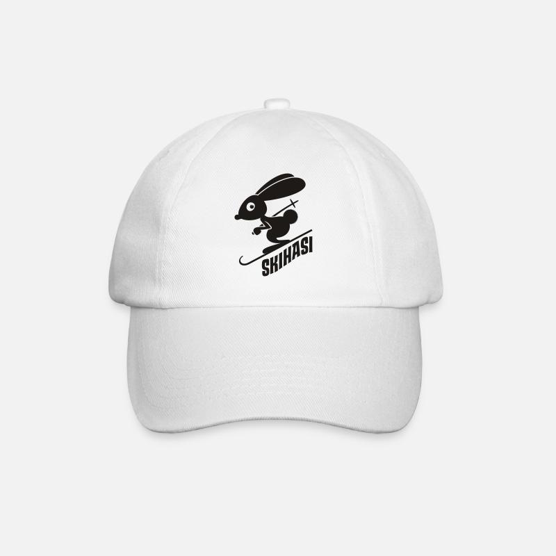 vl035b_skihasi_1c_schrift - Baseballkappe - Weiß/Weiß