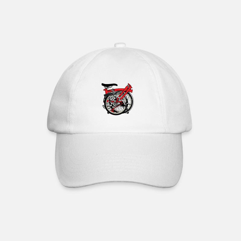 Brompton Bicycle ready to be transported. - Baseball Cap - white/white