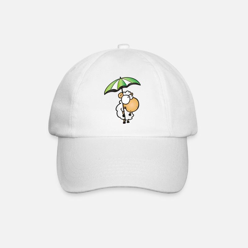 Schaf mit Schirm - Baseballkappe - Weiß/Weiß
