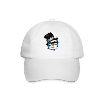 Snowman with nerd glasses - Baseball Cap - white/white - Front