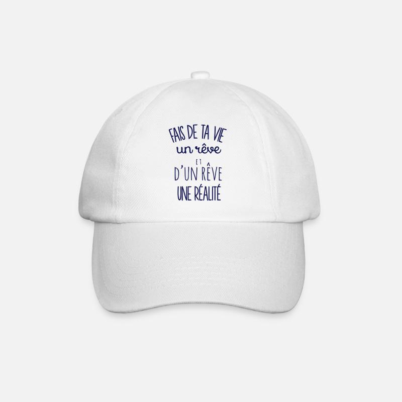 citation bonheur - Casquette classique - blanc/blanc