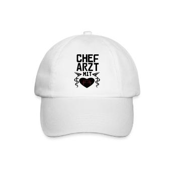 Chefarzt mit Herz Geschenk - Baseballkappe - Weiß/Weiß - Vorne