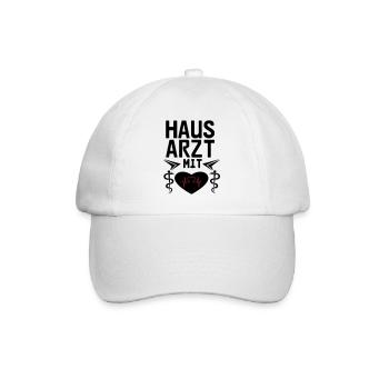 Hausarzt mit Herz Geschenk - Baseballkappe - Weiß/Weiß - Vorne