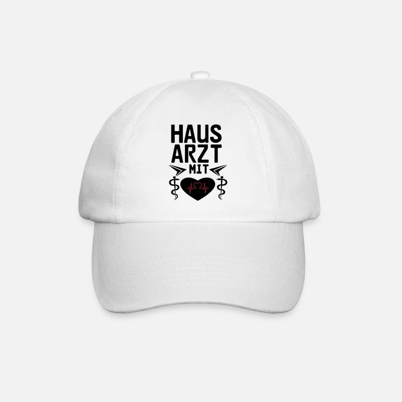 Hausarzt mit Herz Geschenk - Baseballkappe - Weiß/Weiß