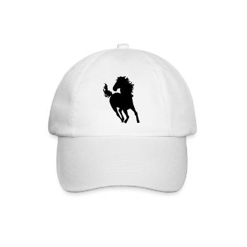 horse animal - Baseball Cap - white/white - Front