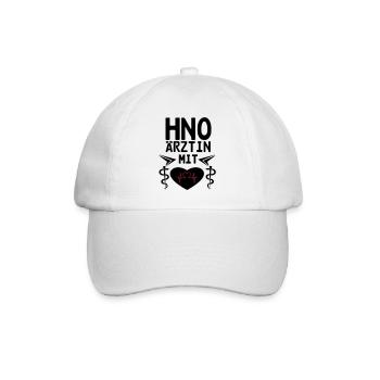 HNO Ärztin mit Herz Geschenk - Baseballkappe - Weiß/Weiß - Vorne