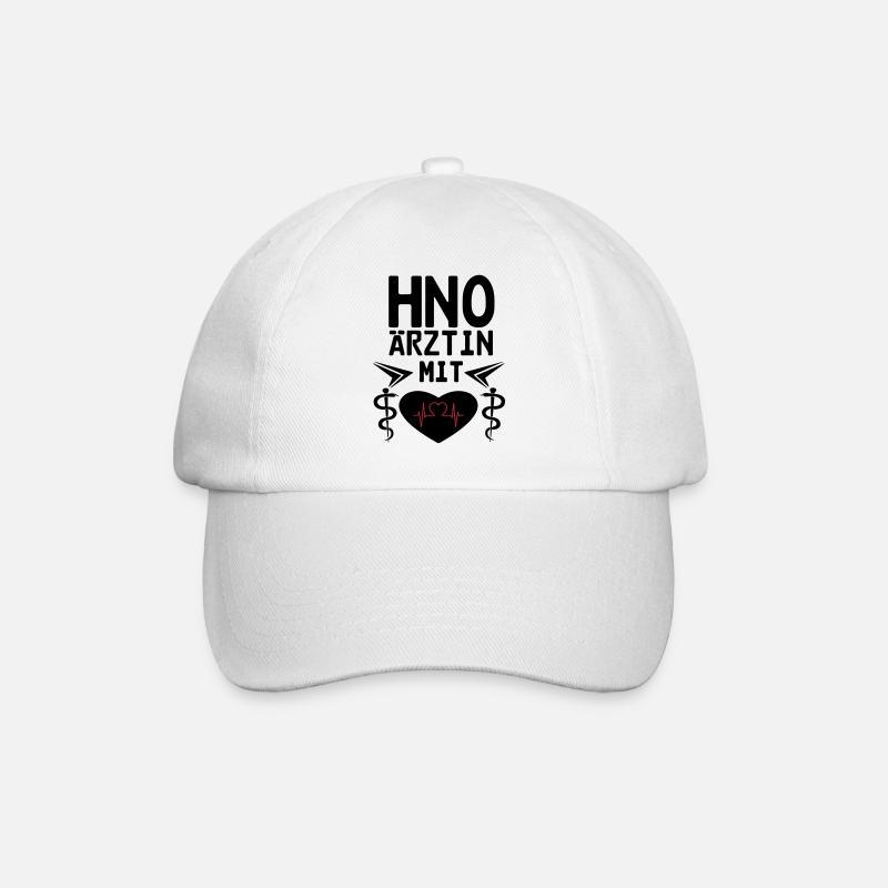 HNO Ärztin mit Herz Geschenk - Baseballkappe - Weiß/Weiß