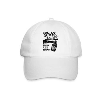 GrillmeisterAndreas.ai - Baseballkappe - Weiß/Weiß - Vorne