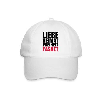LIEBE HEIMAT FASNET - Baseballkappe - Weiß/Weiß - Vorne