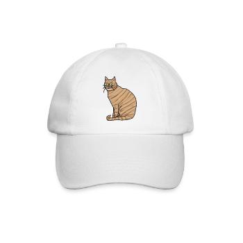 Katze - Baseballkappe - Weiß/Weiß - Vorne
