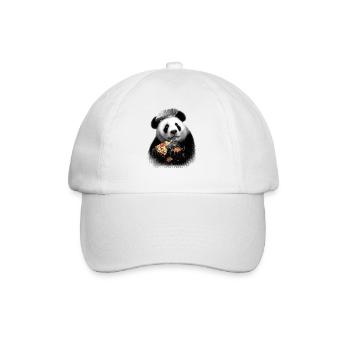 PANDA LOVES PIZZA - Baseball Cap - white/white - Front