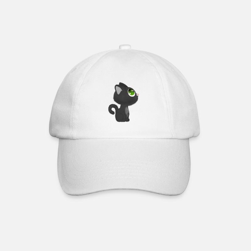 Katze - Baseballkappe - Weiß/Weiß