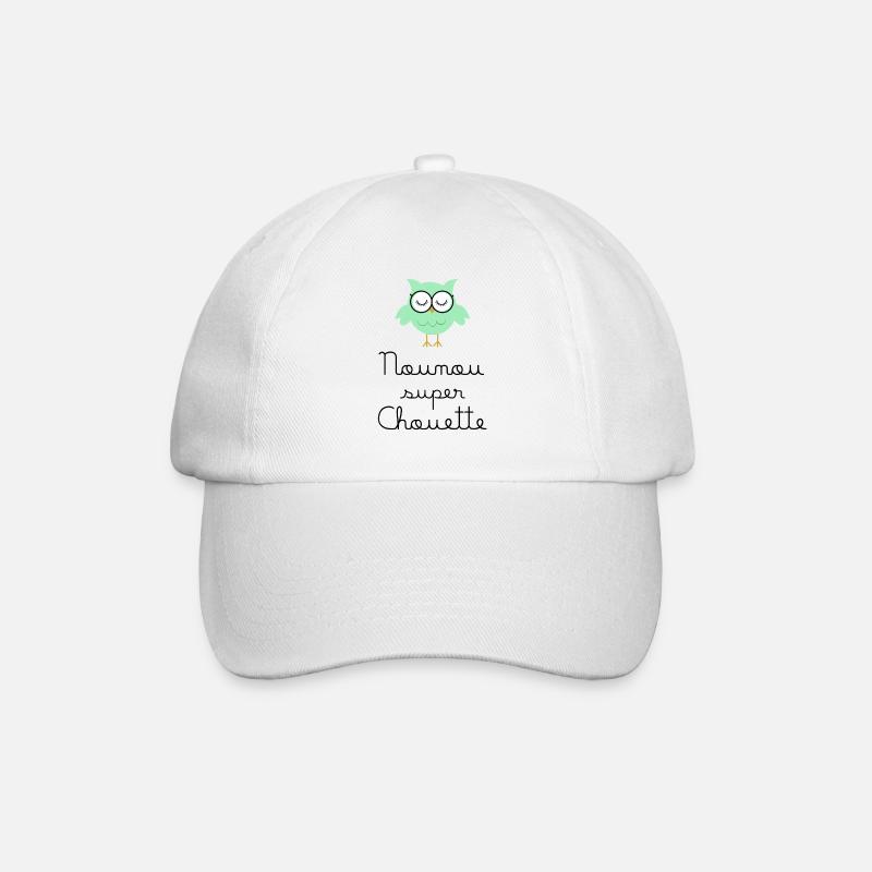 Nanny great owl - Baseball Cap - white/white