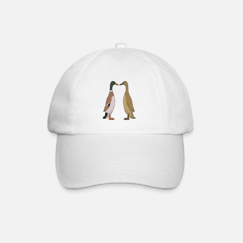 Ente und Ente - Baseballkappe - Weiß/Weiß