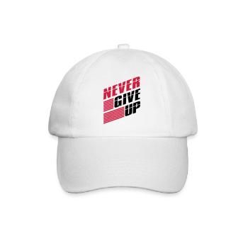 team logo balken striche we never give up niemals - Baseballkappe - Weiß/Weiß - Vorne