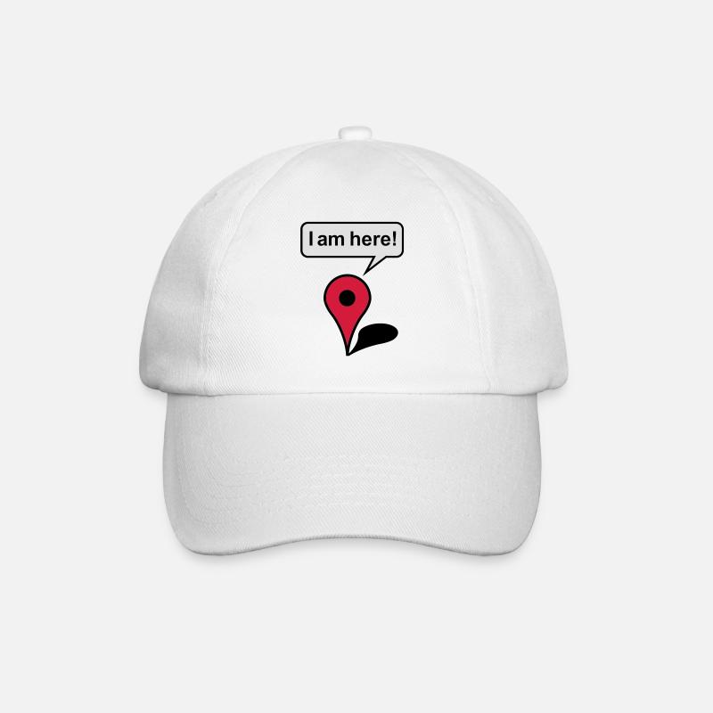 I am here! Google Maps - Baseball Cap - white/white